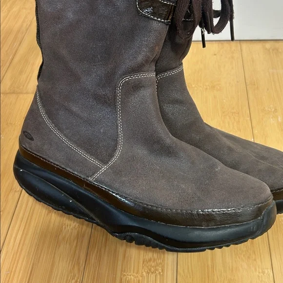 MBT Brown Leather Rocker Sole Boots size 38 (7-7.5) women’s boots - Picture 3 of 8